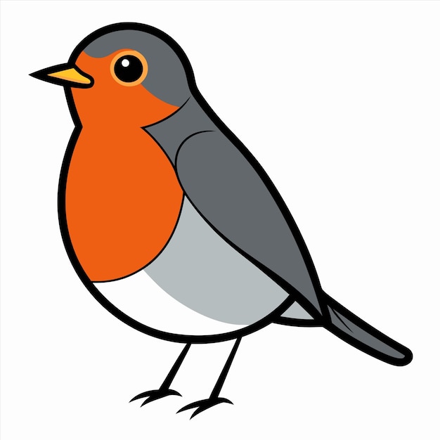 un dibujo de un pájaro con plumas naranjas y grises