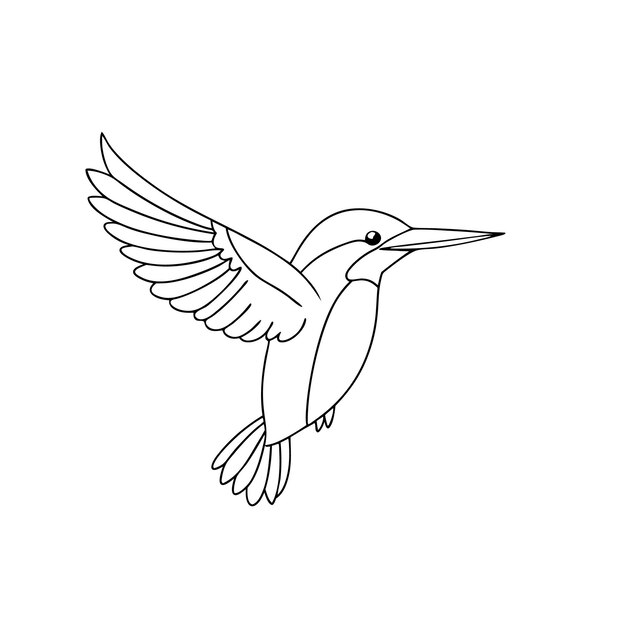 un dibujo de un pájaro que tiene un contorno negro en él