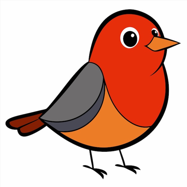 un dibujo de un pájaro rojo y amarillo con una cara roja y un fondo blanco y negro