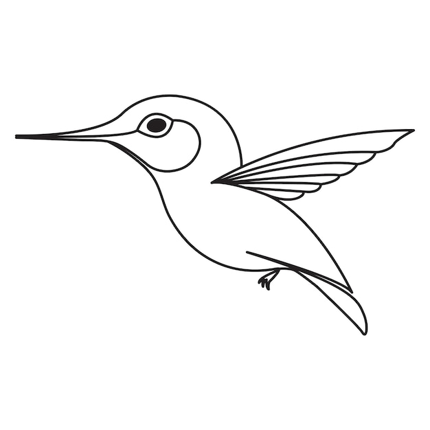 Dibujo de pájaro de una sola línea de ilustración vectorial volando hacia arriba