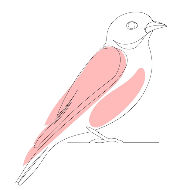 Dibujo de pájaro por un vector de línea continua