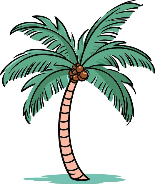 un dibujo de una palmera con una parte superior verde que dice palma