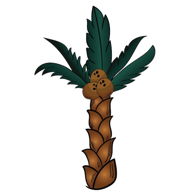un dibujo de una palmera con una piña en ella