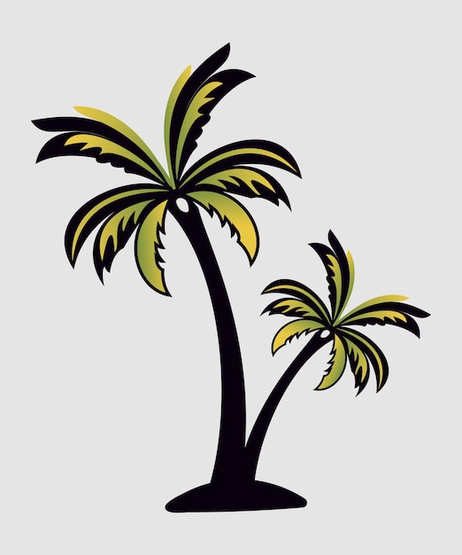 Vector un dibujo de palmeras con la palabra palm.