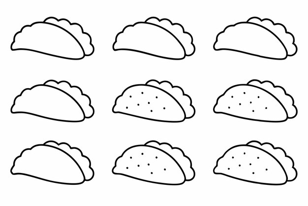 un dibujo de un pan con un contorno negro