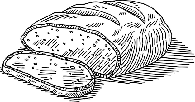 Vector un dibujo de un pan con las palabras 