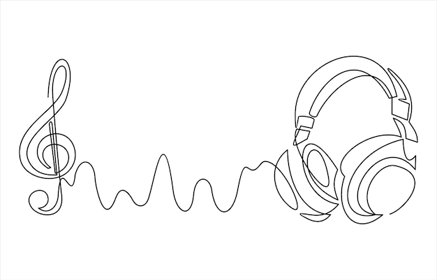 un dibujo de un par de auriculares en un fondo blanco