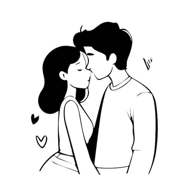 dibujo de un par de dibujos de amor