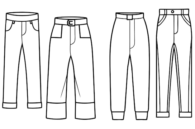 un dibujo de un par de pantalones con un cinturón que dice la parte superior en él