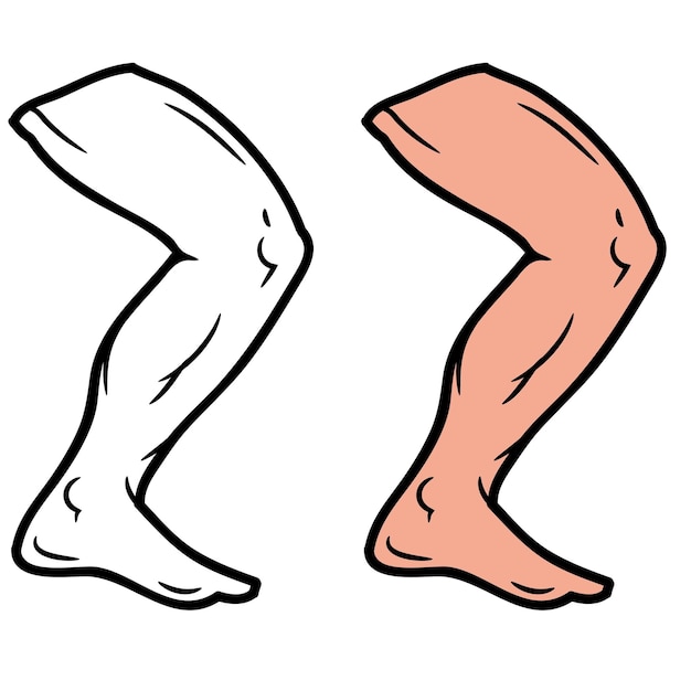 un dibujo de un par de piernas con una pierna en el medio