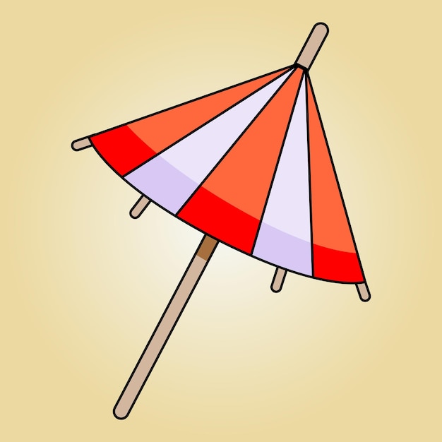 Vector un dibujo de un paraguas rojo y blanco con el número 2.