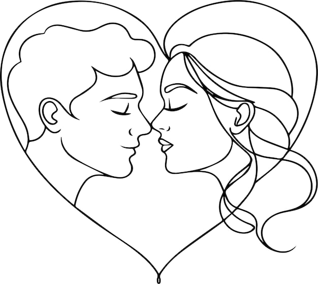 un dibujo de una pareja con un corazón dibujado en él