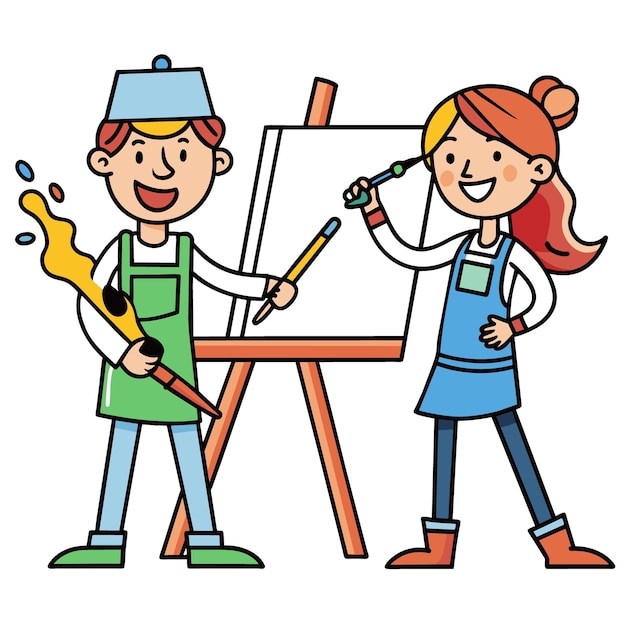 un dibujo de una pareja de personas con pintura en la espalda