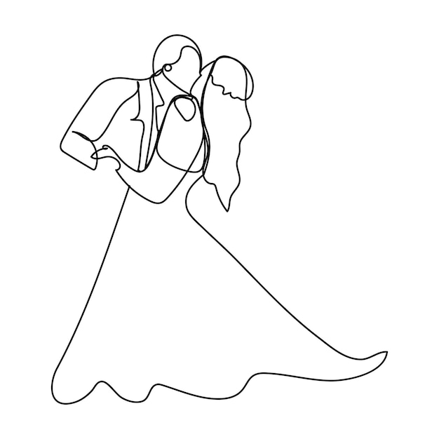 un dibujo de una pareja en un vestido que dice novias