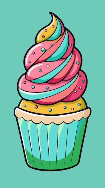 un dibujo de un pastel con las palabras "helado" en él