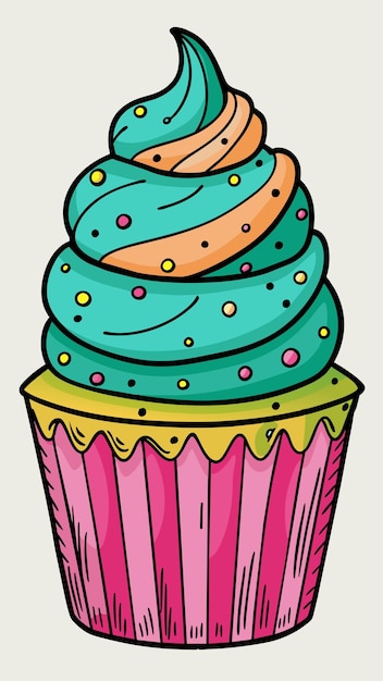 un dibujo de un pastel con un pastel en él