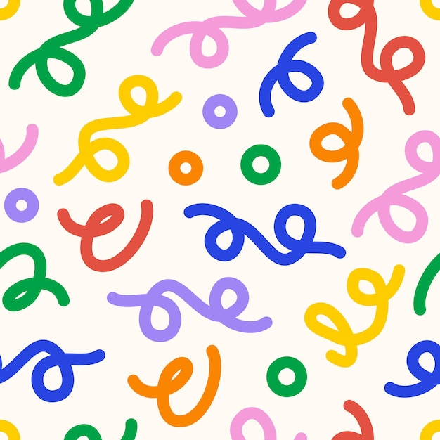 dibujo patrón sin costuras elementos de línea coloridos divertidos color creativo estilo minimalista infantil patrón de fondo para niños diseño de moda con formas brillantes básicas