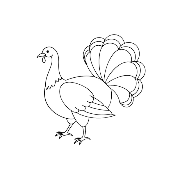 un dibujo de un pavo con un pavo en él