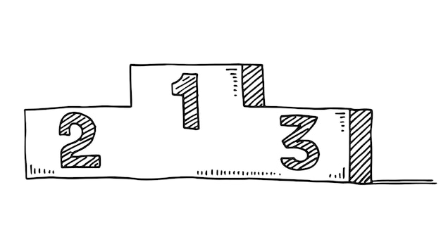 un dibujo de un pedazo de papel con el número 3 en él