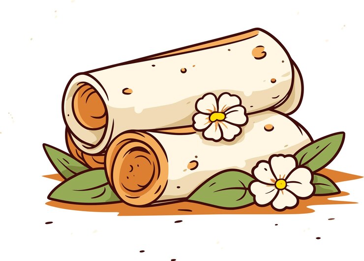 Vector un dibujo de un pedazo de queso que tiene flores en él