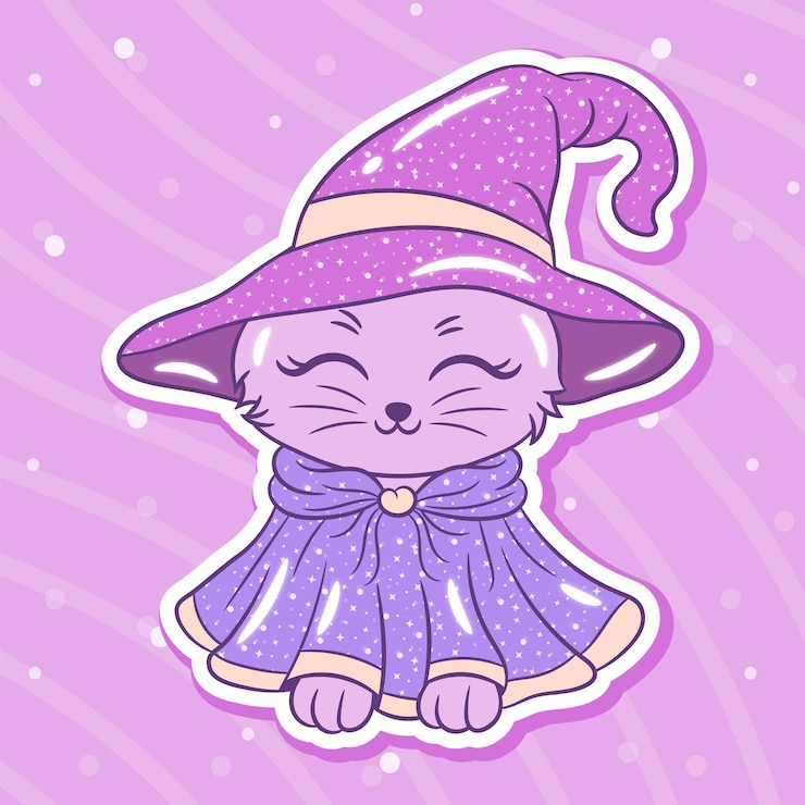 Vector el dibujo de la pegatina de halloween con las estrellas brillantes