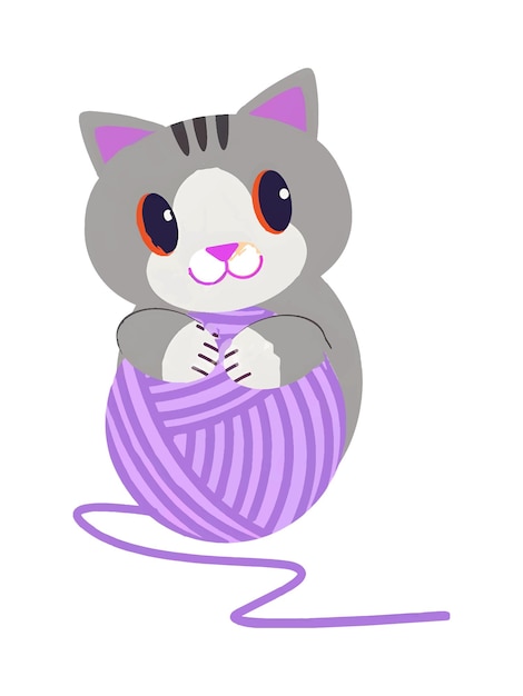dibujo de pegatinas de gato arte colorido imagen de fondo en blanco de calidad premium