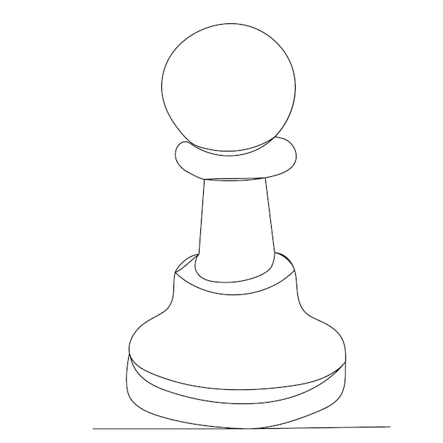 Dibujo de peón de ajedrez por un vector de boceto de línea continua