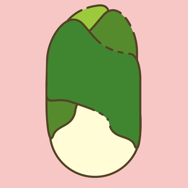 Vector un dibujo de un pepino verde y blanco.