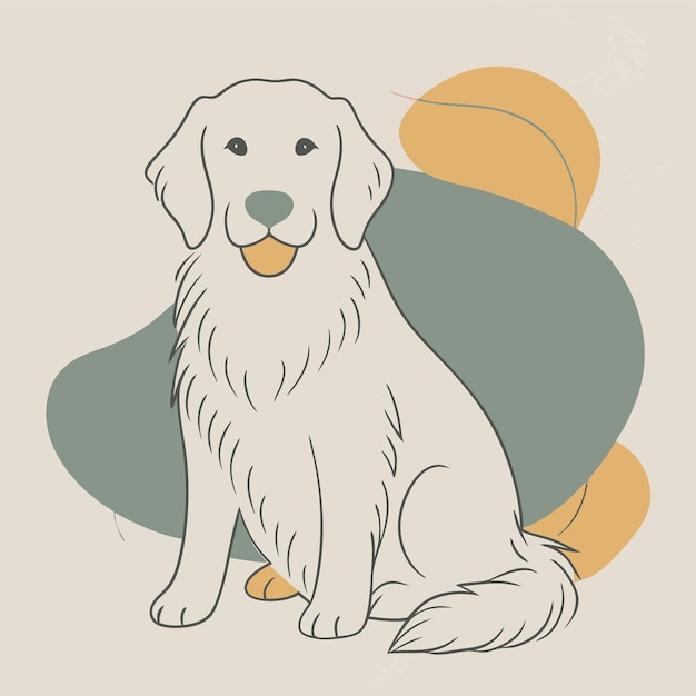 un dibujo de un perro con una bola amarilla en el medio