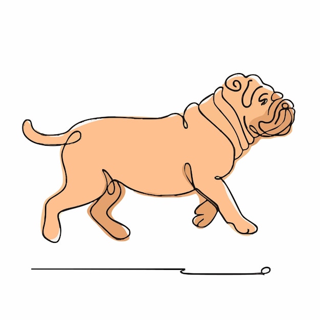 Vector un dibujo de un perro con una cabeza en él