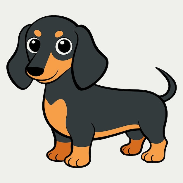 un dibujo de un perro con una cara negra y naranja