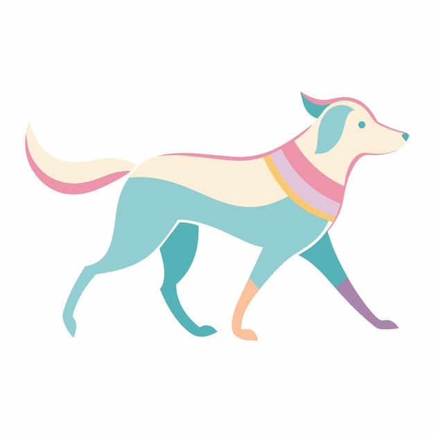 un dibujo de un perro con una cinta alrededor de su cuello