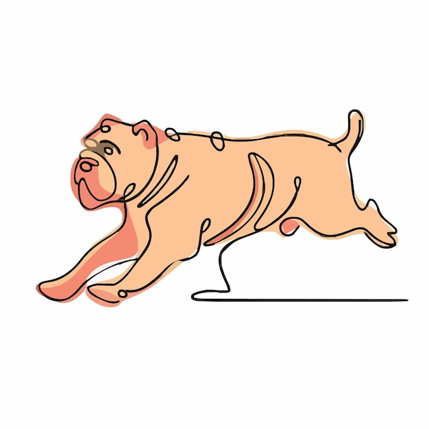 un dibujo de un perro con un collar rosa