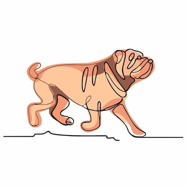 Vector un dibujo de un perro con un collar en él