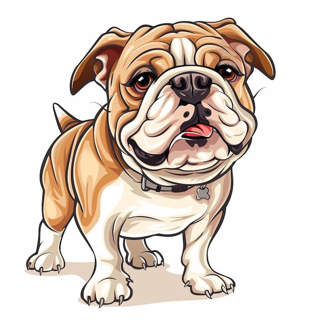 Vector un dibujo de un perro con un collar en él