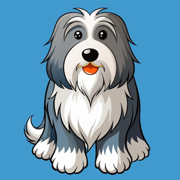un dibujo de un perro con un fondo azul