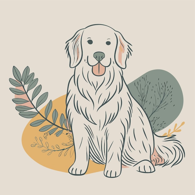 un dibujo de un perro con una hoja en él
