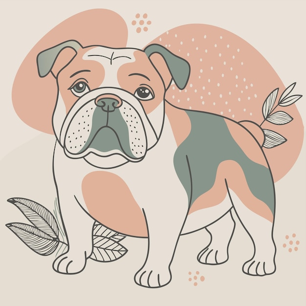 un dibujo de un perro con una hoja en él