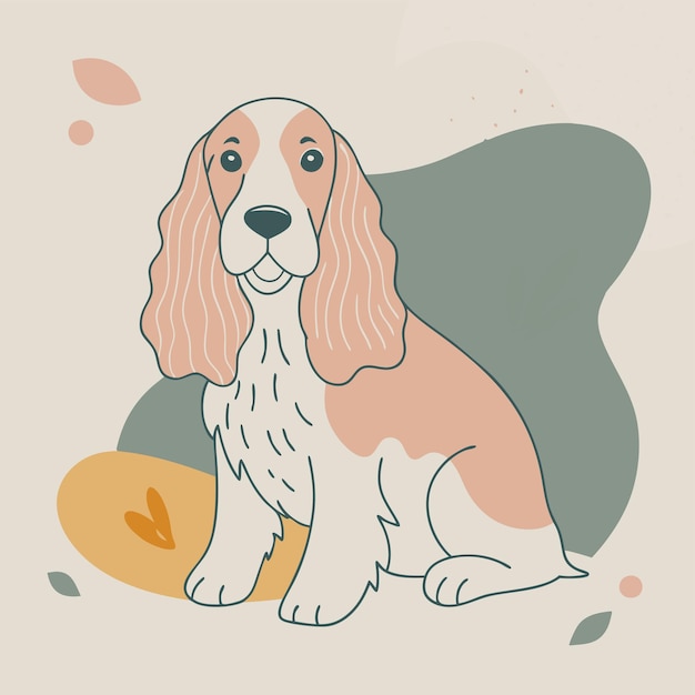 un dibujo de un perro con huevos y un perro con una cinta amarilla