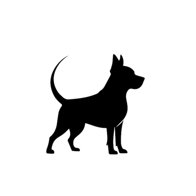 dibujo de un perro con una ilustración de silueta de cola