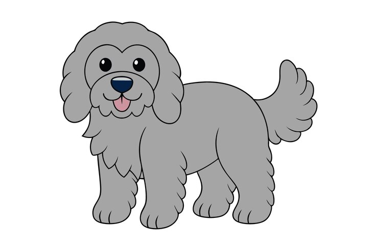 Vector un dibujo de un perro con una nariz negra y un fondo blanco