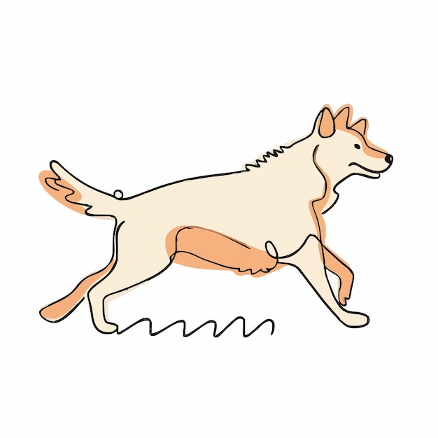 un dibujo de un perro con la palabra a en él