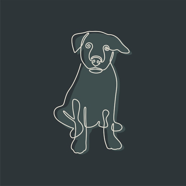 Vector un dibujo de un perro con la palabra perro.