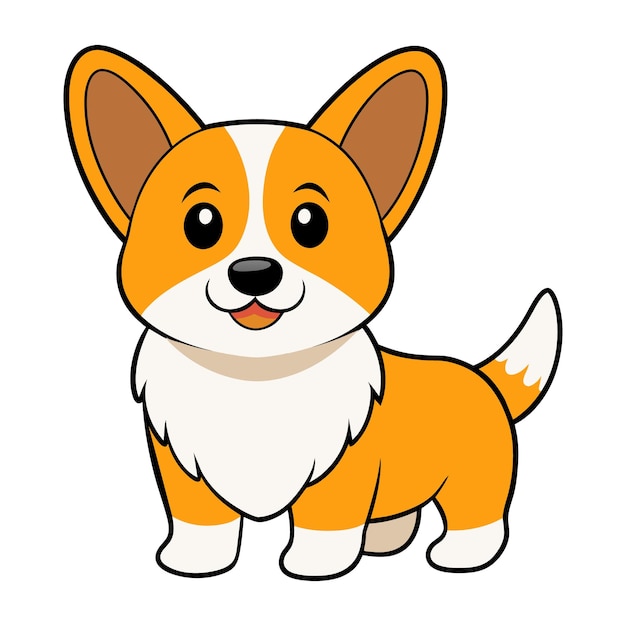 un dibujo de un perro que tiene un fondo blanco