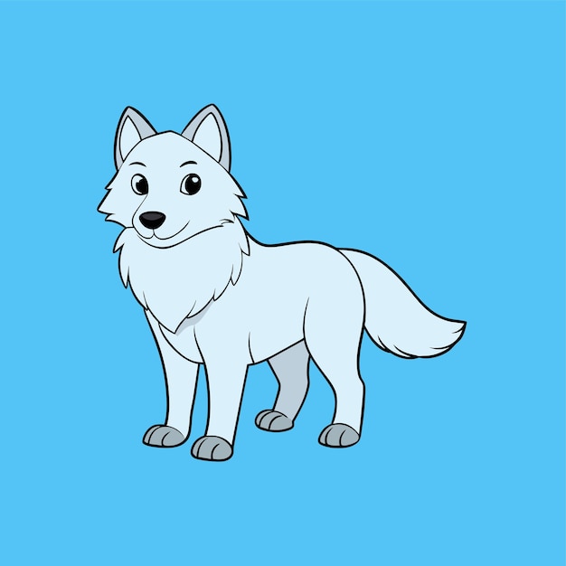 un dibujo de un perro que tiene un lobo en él