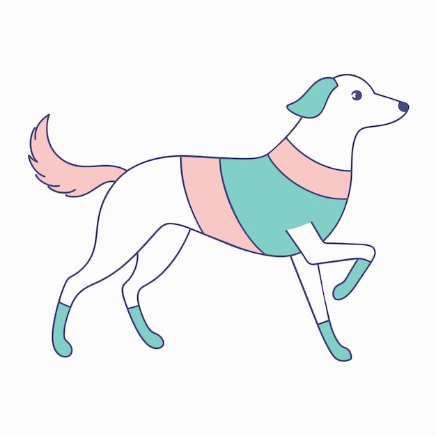 un dibujo de un perro con un suéter que dice quot perro quot