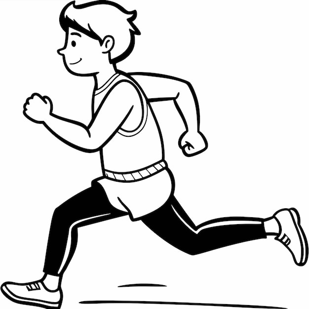 un dibujo de una persona corriendo con una camisa que dice la palabra cita en él