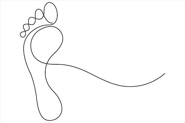 un dibujo de una persona en una huella de pie en un fondo blanco