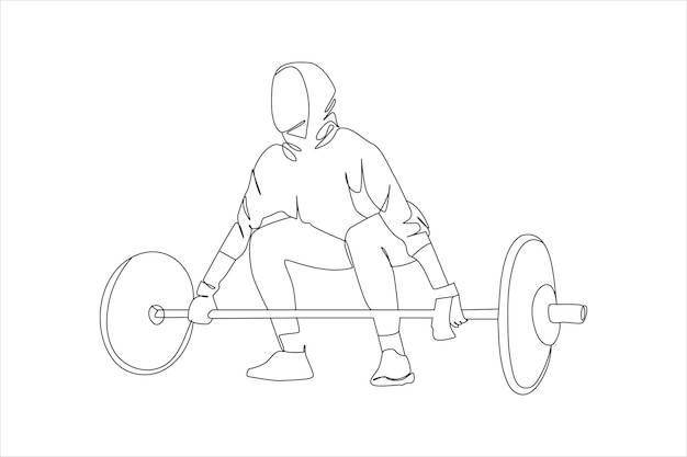 un dibujo de una persona levantando una barra con un dibujo d un hombre levantándola