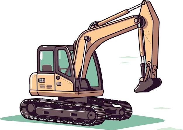 un dibujo de una persona en un tractor con una imagen de una excavadora